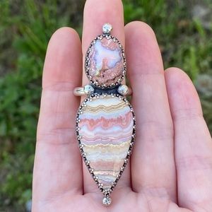 Artisan handmade Opal and agate ring